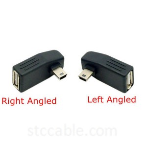 Mini USB B 5Pin Male to USB2.0 A Female Left or Right angle OTG Host adapter