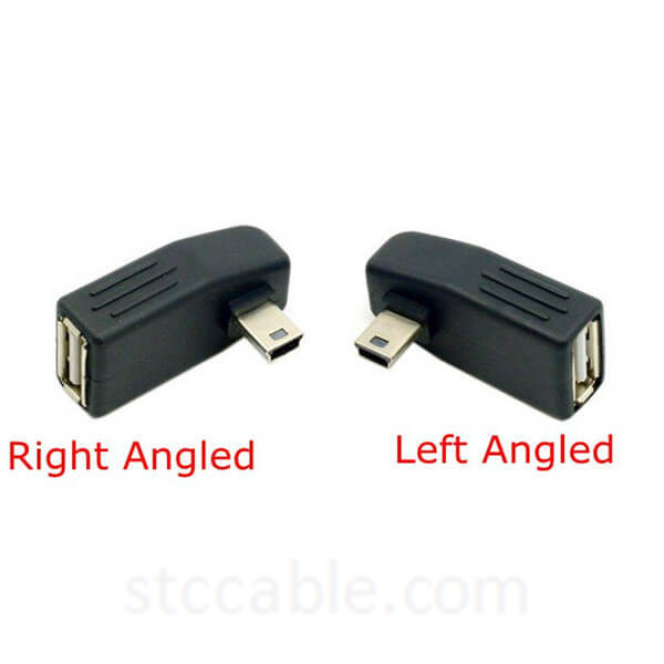 Mini USB Angled Connector Mini USB B 5Pin Male to USB2.0 A Female Angled 90degree OTG Host adapter