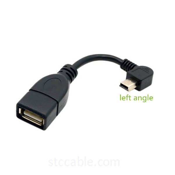 Reliable Supplier 90degree Usb2.0 Am To Af Usb Data Cable - OTG Mini USB 2.0 Left Angled & Right Angle cable – STC-CABLE