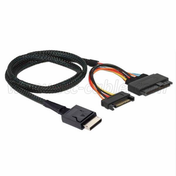 Wholesale OEM China Shielded Mini Sas Sff8644 to 4X (SFF8482 + POWER) Link Cable, 1meter
