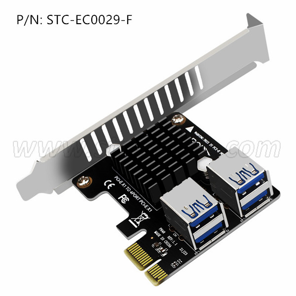 PCI-E 1 to 4 PCI Express Port Riser Card