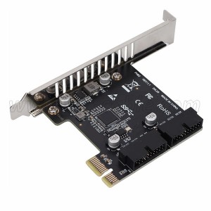 PCIe x1 to Dual 19 Pin Header USB 3.0 Expansion Card
