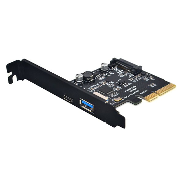 PCIE to 2 Ports USB A and USB C Expansion Card