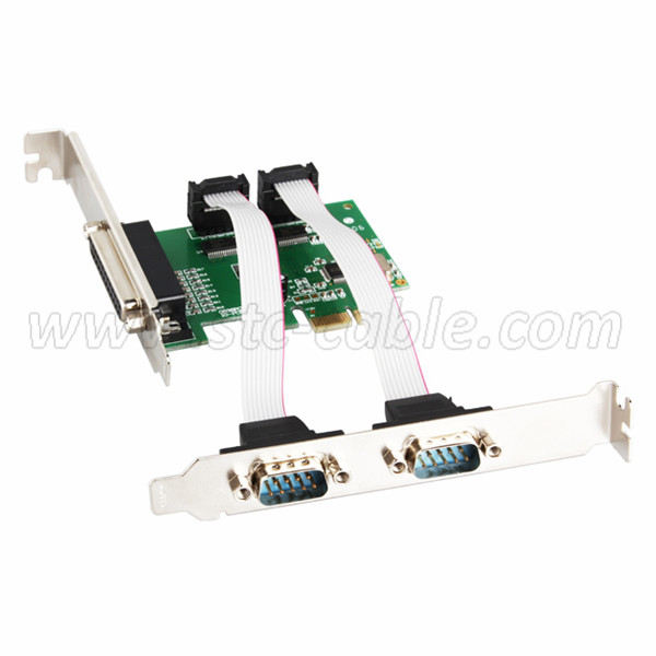 PCIe to 2 Ports RS232 DB-9 Serial and 1 Port DB-25 Parallel Printer Expansion Card