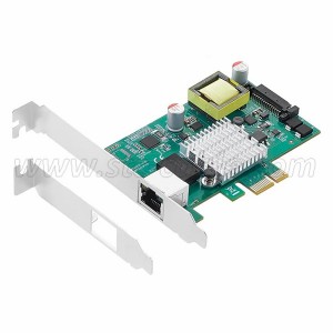 PCIe to 2.5G POE Ethernet Card