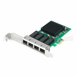 PCIe x1 to 4 Port Gigabit Ethernet Card
