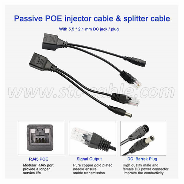 POE Splitter Injector Kit DC 12V Power Over Ethernet Cable - China