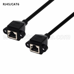 RJ45 Cat6 Female to Female Ethernet Extension Cable With Panel Mount