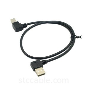 Right Angle USB 2.0 A Male to Right Angle USB B Male Printer scanner cable