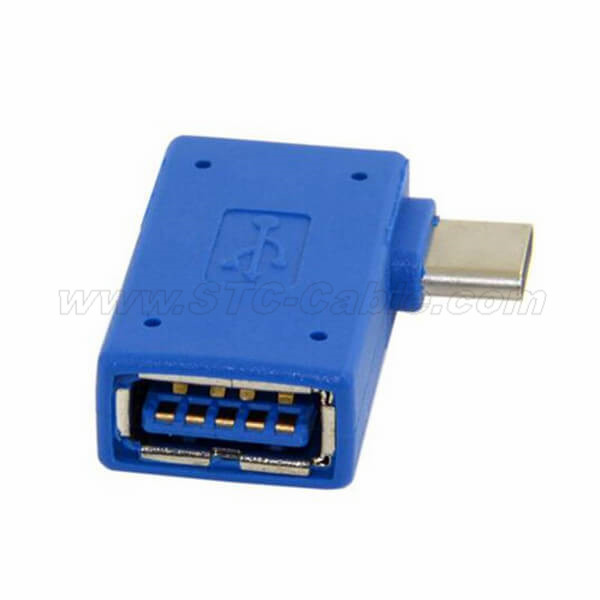 Right Angled 90 Degree USB 3.1 type c USB-C male to USB 3.0 A Female OTG Adapter