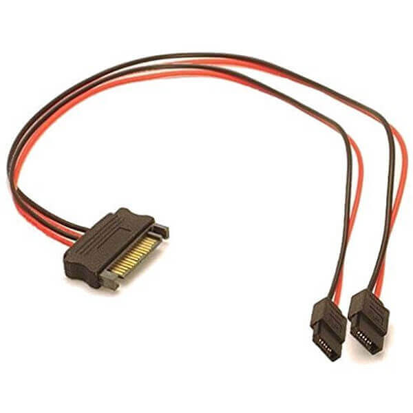 Factory selling Hdd Sata Cables - SATA 15-pin power to 2x 6-pin slimline SATA power cable adapter – STC-CABLE