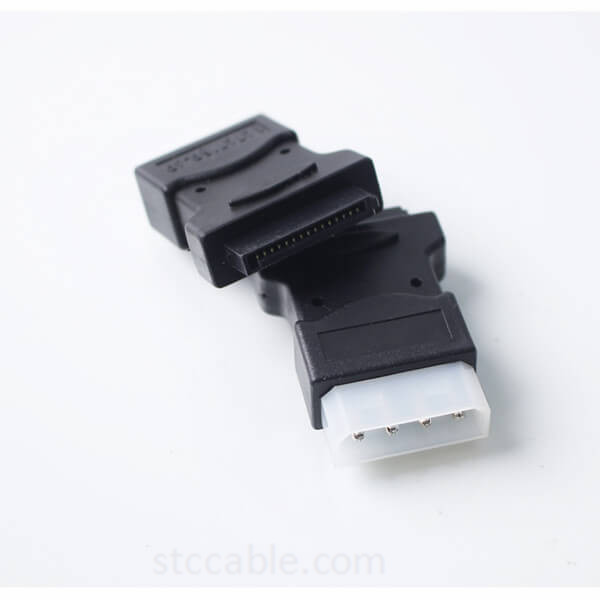 Leading Manufacturer for Male To Male Usb Cable - SATA 15P Female to Molex IDE 4Pin Male Power Adapter – STC-CABLE