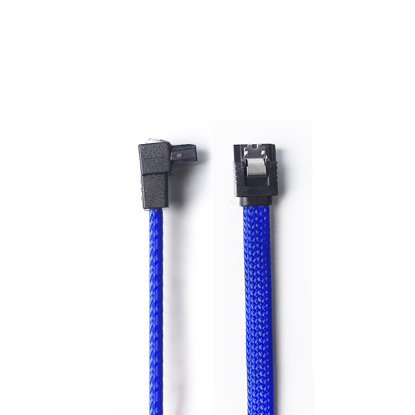 China Gold Supplier for 3 Ft Mini Displayport Extension Cable - SATA 3.0 III SATA3 7pin Data Cable 6Gbs Right Angle Cables Blue nylon – STC-CABLE