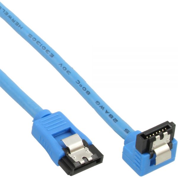 OEM Customized Serial Cables - SATA 6Gbs Round Cable blue angled 90 degree  – STC-CABLE