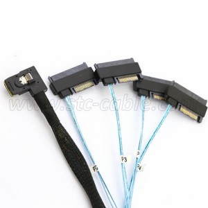 Wholesale China Mini-Sas Cable Sff-8643 to Sff-8643 Cable Right Angle Sas 3.0 12g High Speed