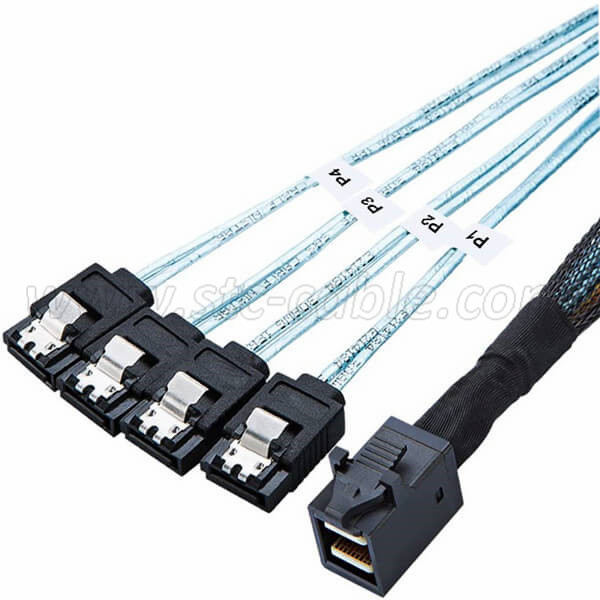 China New Product China Mini Sas Sff-8088 26p to 4 X Sas Sff-8482 29 Pin Cable with Power