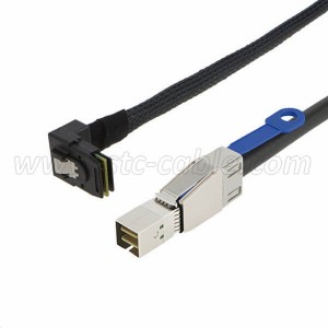 Good Wholesale Vendors China Sas 4.0 Sff-8654 4I 38pin to HD Mini Sas 4I Sff-8643 36pin Cable