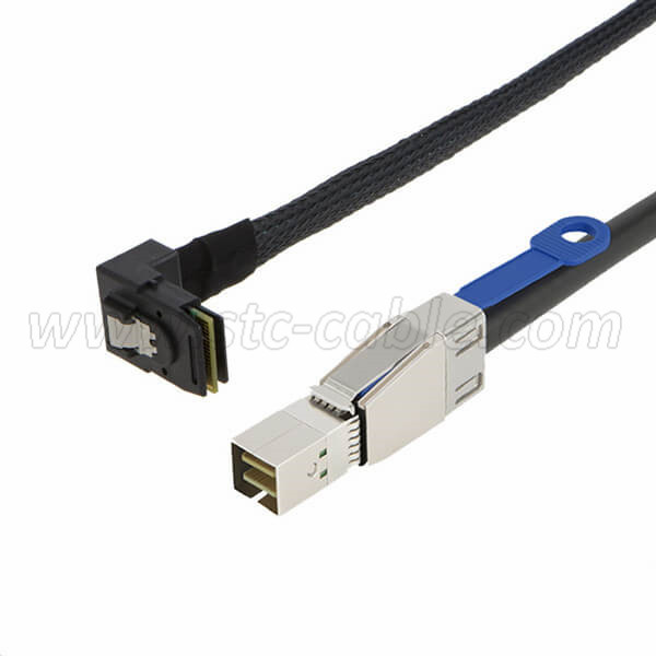Professional Design China Sas 4.0 Sff-8654 4I 38pin Host to Sff-8654 38pin Target RAID Cable