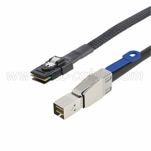 OEM China China Mini-Sas Cable Sff-8643 to Sff-8643 Cable Right Angle Sas 3.0 12g High Speed
