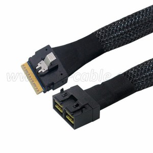 Slimline SAS Slim 4.0 SFF-8654 8i 74pin to Dual SFF-8643 4i Mini SAS HD Cable