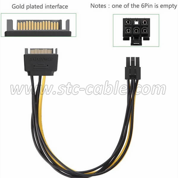 6 Pin PCI Express Graphics Video Card Power Cable