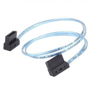 SilverStone CP11 SATA Cable 90 Degree Low Profile 300mm, Blue