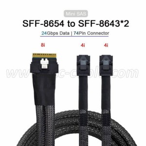 Newly Arrival China Mini Sas HD Cable Right Angle Sff-8643 to Sff-8088