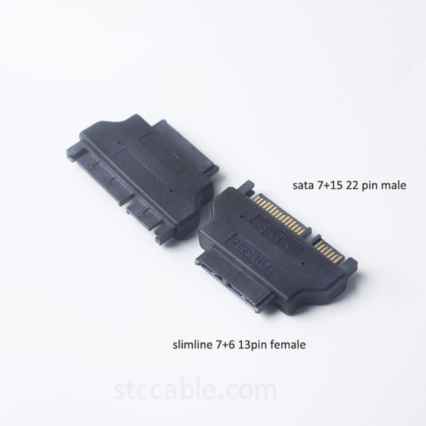 Online Exporter Cat6a Ethernet Patch Cord - SATA 22pin Male to Slim 13pin Female Adapter – STC-CABLE