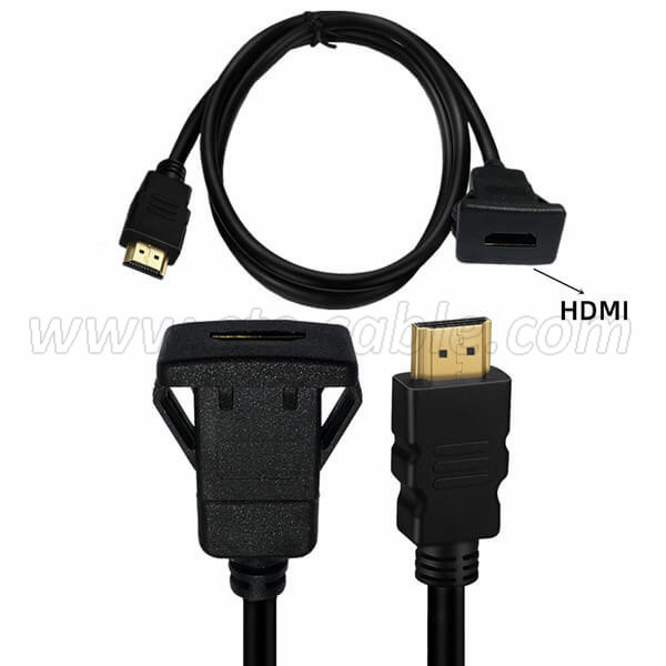 Factory Price 1m Car Dashboard Bicycle Motorcycle Flush Mount USB and Micro HDMI Extension Cable with Mounting Bracket