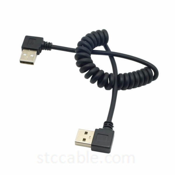 Stretch 90 Degree Right Angled USB A Type Male Data Charge Cable Angle 2m