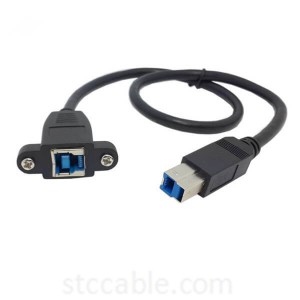USB 3.0 back panel mount B female To Male B type extension cable
