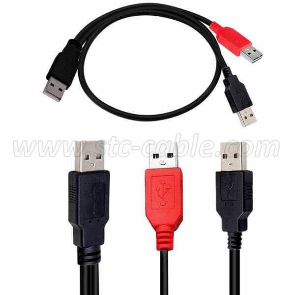 China Factory for USB 2.0 Micro Female to Dual Micro Male Y Splitter Extension USB Cable