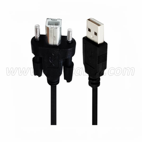 USB 2.0 type A to B Cable with locking screws