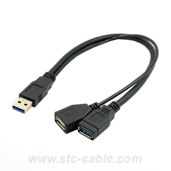 Dual Power USB 3.0 A Male to USB 3.0 A Male Cable