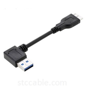 USB 3.0 Right Angled A Male To Micro B Male 10 Pin Cable for Mobile HDD