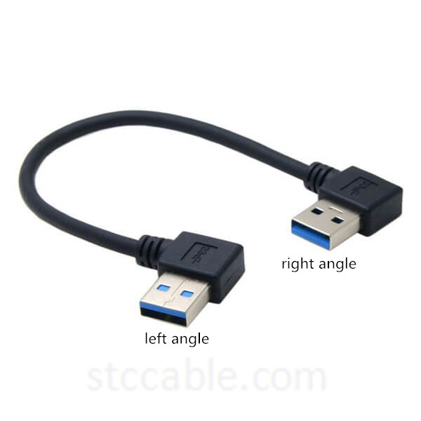 Generic 10pcs/lot CY USB 3.0 Type A Male 90 Degree Left Angled to USB 3.0 A Type Right Angled Extension Cable 