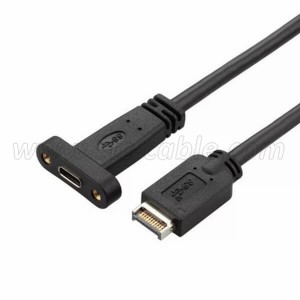 Trending Products China USB 3.1 Type C Front Panel Header Extension Cable 50cm, USB 3.1 Type E to USB 3.1 Type C Cable, Gen 2 10 Gbps Internal Adapter Cable, with Panel and Mount Screw