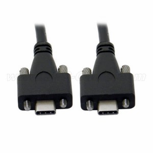 USB 3.1 Type c Dual Screw Locking connector Panel Mount cable