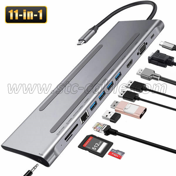 Hot Sale for USB 3.1 Type C USB-C to 3-Port USB 3.0 Hub with RJ45 Gigabit Ethernet LAN Network Adapter