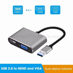 USB3.0 to VGA HDMI 1080P Video Graphics Cable Adapter Converter