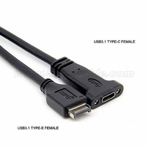 USB3.1 Type E to USB C USB 3.1 Type C Extension Data Cable with Plate Bracket