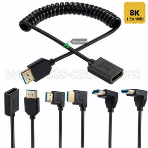 8K Coiled Ultra Slim HDMI Extension cable