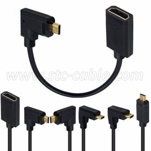 Factory wholesale Rotating 90 Degree Extension Micro HDMI to HDMI Computer Cables