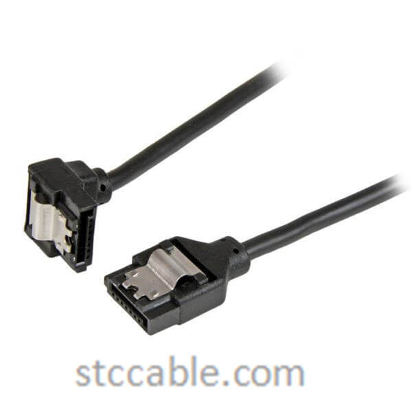 Wholesale Discount A Right Angle To B Right Angle - 12in Latching Round SATA to Right Angle SATA Serial ATA Cable – STC-CABLE