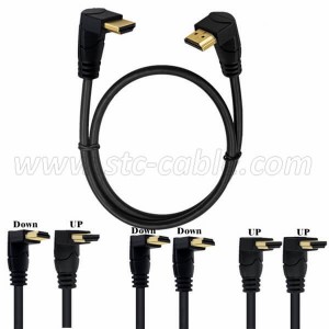 Factory best selling Mini HDMI Down 90 Degree Cable Compatible for Blu Ray Player