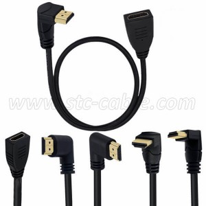 Wholesale OEM/ODM Right Angled HDMI Cable 1.4V/1.3V 1080P 3D 4kx2k