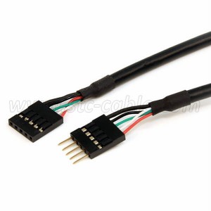 Stackable Dual USB 2.0 A Type Female to Motherboard 9 Pin Header Cable ...