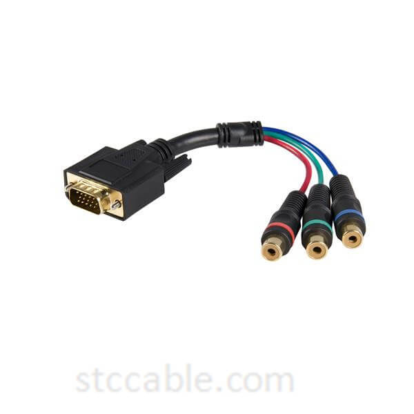 6in HD15 to Component RCA Breakout Cable Adapter – male to female
