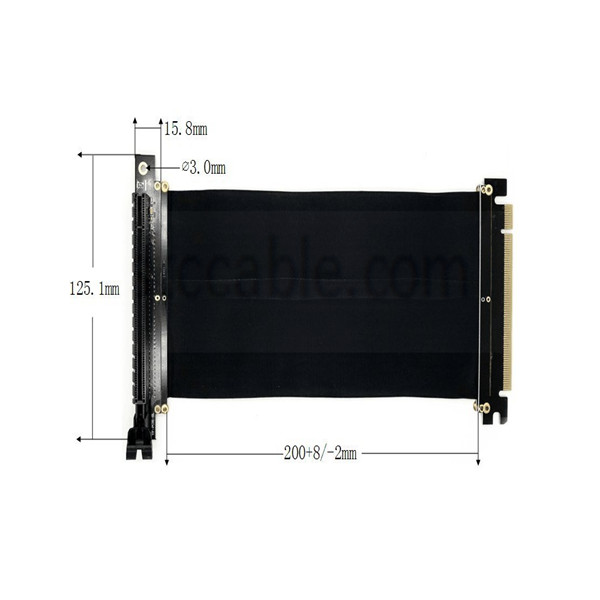High Quality Portable Speaker - PCI-E 3.0 Gaming PC Modding X16 Riser Cable – Black 20cm – STC-CABLE