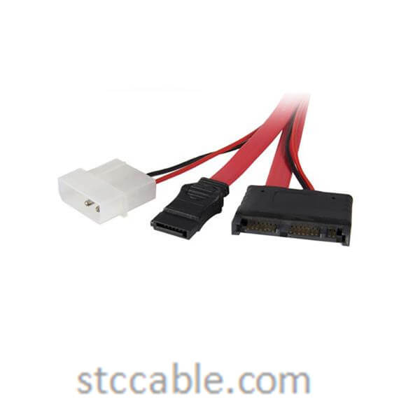 Lowest Price for Sata Female To Molex Male - 12in Micro SATA to SATA with LP4 Power Cable Adapter – STC-CABLE